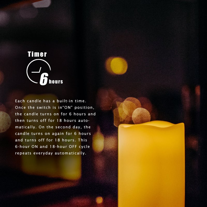 QIDEA Outdoor Waterproof Flameless LED Pillar Candles with Timer Long lasting Indoor Battery Operated Electric Flickering Candle Lights for Halloween Christmas Home Wedding Party DÃ©cor Gift Choice 3-Pack - Image 5